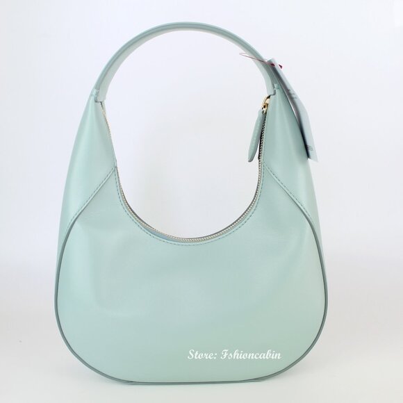 NEW STELLA MCCARTNEY Hobo Bag– Logo, Vegan Leather, Mint Green Shoulder Bag - Picture 13 of 16
